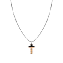 Load image into Gallery viewer, STRONG DIAMOND NECKLACE 028303/029 BLACK &amp; ROSE GOLD PVD CROSS
