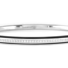 Load image into Gallery viewer, DRUSILLA BLACK BANGLE 028706/001 STAINLESS STEEL WITH CZ LGE
