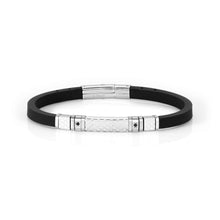 Load image into Gallery viewer, CITY BRACELET 028809/001 STAINLESS STEEL &amp; BLACK CZ
