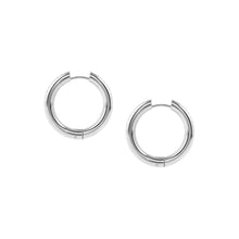 Load image into Gallery viewer, UNCONDITIONALLY EARRINGS 029103/001 STAINLESS STEEL HOOPS WITH CZ
