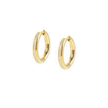 Load image into Gallery viewer, UNCONDITIONALLY EARRINGS 029103/012 GOLD HOOPS WITH CZ
