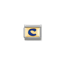 Load image into Gallery viewer, COMPOSABLE CLASSIC LINK 030201/03 BLUE LETTER C IN 18K GOLD &amp; ENAMEL
