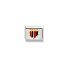 Load image into Gallery viewer, COMPOSABLE CLASSIC LINK 030204/05 RED AND BLACK SHIELD IN 18K GOLD &amp; ENAMEL
