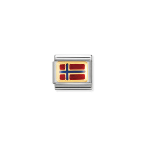 COMPOSABLE CLASSIC LINK 030234/03 NORWAY FLAG IN 18K GOLD AND ENAMEL
