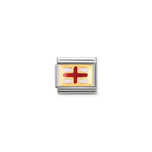 Load image into Gallery viewer, COMPOSABLE CLASSIC LINK 030234/08 ENGLAND FLAG IN 18K GOLD AND ENAMEL
