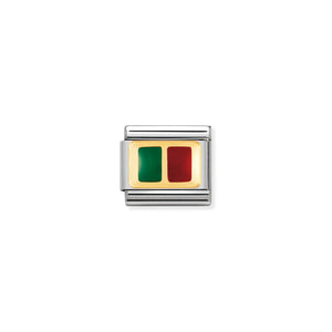 COMPOSABLE CLASSIC LINK 030234/17 PORTUGAL FLAG IN 18K GOLD AND ENAMEL