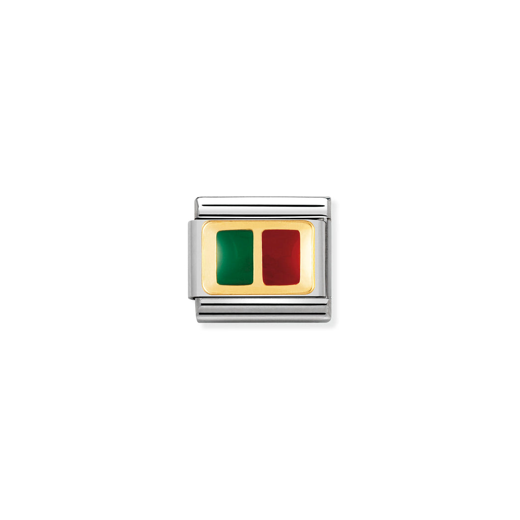 COMPOSABLE CLASSIC LINK 030234/17 PORTUGAL FLAG IN 18K GOLD AND ENAMEL