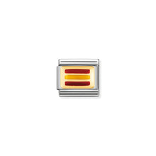 Load image into Gallery viewer, COMPOSABLE CLASSIC LINK 030234/18 SPAIN FLAG IN 18K GOLD AND ENAMEL
