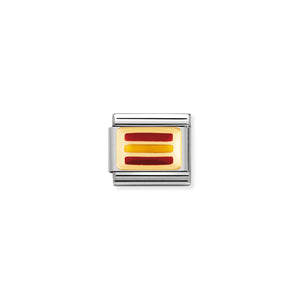 COMPOSABLE CLASSIC LINK 030234/18 SPAIN FLAG IN 18K GOLD AND ENAMEL