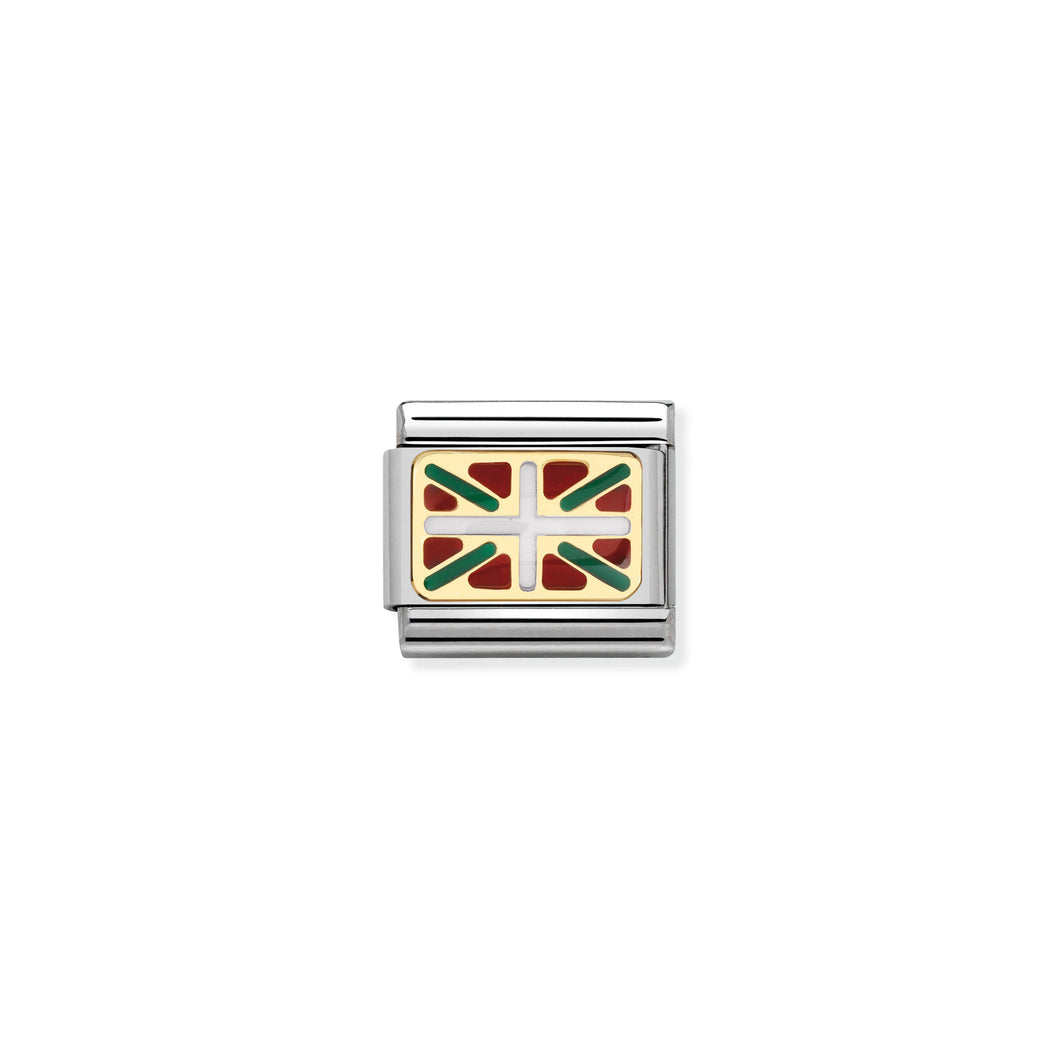 COMPOSABLE CLASSIC LINK 030234/46 BASQUE FLAG IN 18K GOLD AND ENAMEL