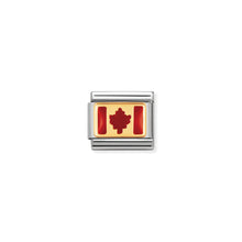 Load image into Gallery viewer, COMPOSABLE CLASSIC LINK 030235/05 CANADA FLAG IN 18K GOLD AND ENAMEL
