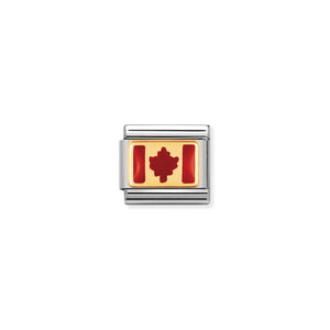COMPOSABLE CLASSIC LINK 030235/05 CANADA FLAG IN 18K GOLD AND ENAMEL