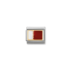 COMPOSABLE CLASSIC LINK 030236/18 QATAR FLAG IN 18K GOLD AND ENAMEL