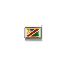 Load image into Gallery viewer, COMPOSABLE CLASSIC LINK 030237/06 NAMIBIA FLAG IN 18K GOLD AND ENAMEL
