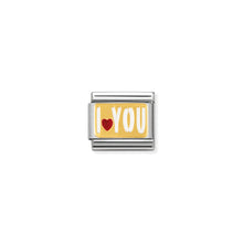 Load image into Gallery viewer, COMPOSABLE CLASSIC LINK 030261/27 WHITE I LOVE YOU IN 18K GOLD AND ENAMEL
