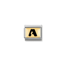 Load image into Gallery viewer, COMPOSABLE CLASSIC LINK 030264/01 BLACK LETTER A 18K GOLD AND ENAMEL
