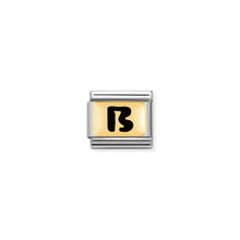 Load image into Gallery viewer, COMPOSABLE CLASSIC LINK 030264/02 BLACK LETTER B 18K GOLD AND ENAMEL
