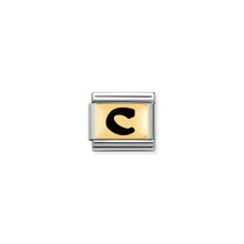 Load image into Gallery viewer, COMPOSABLE CLASSIC LINK 030264/03 BLACK LETTER C 18K GOLD AND ENAMEL
