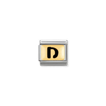Load image into Gallery viewer, COMPOSABLE CLASSIC LINK 030264/04 BLACK LETTER D 18K GOLD AND ENAMEL
