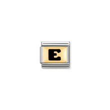 Load image into Gallery viewer, COMPOSABLE CLASSIC LINK 030264/05 BLACK LETTER E 18K GOLD AND ENAMEL
