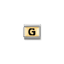 Load image into Gallery viewer, COMPOSABLE CLASSIC LINK 030264/07 BLACK LETTER G 18K GOLD AND ENAMEL
