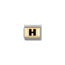 Load image into Gallery viewer, COMPOSABLE CLASSIC LINK 030264/08 BLACK LETTER H 18K GOLD AND ENAMEL
