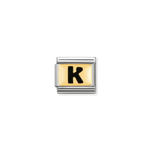 Load image into Gallery viewer, COMPOSABLE CLASSIC LINK 030264/11 BLACK LETTER K 18K GOLD AND ENAMEL
