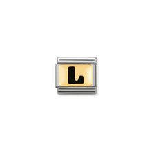 Load image into Gallery viewer, COMPOSABLE CLASSIC LINK 030264/12 BLACK LETTER L 18K GOLD AND ENAMEL
