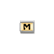 Load image into Gallery viewer, COMPOSABLE CLASSIC LINK 030264/13 BLACK LETTER M 18K GOLD AND ENAMEL
