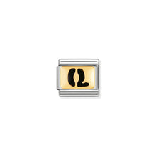 Load image into Gallery viewer, COMPOSABLE CLASSIC LINK 030264/17 BLACK LETTER Q 18K GOLD AND ENAMEL
