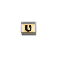 Load image into Gallery viewer, COMPOSABLE CLASSIC LINK 030264/21 BLACK LETTER U 18K GOLD AND ENAMEL
