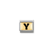 Load image into Gallery viewer, COMPOSABLE CLASSIC LINK 030264/25 BLACK LETTER Y 18K GOLD AND ENAMEL
