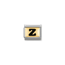 Load image into Gallery viewer, COMPOSABLE CLASSIC LINK 030264/26 BLACK LETTER Z 18K GOLD AND ENAMEL

