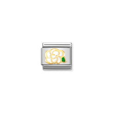 Load image into Gallery viewer, COMPOSABLE CLASSIC LINK 030272/79 WHITE CAMELLIA IN GOLD
