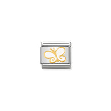 Load image into Gallery viewer, COMPOSABLE CLASSIC LINK 030278/03 WHITE BUTTERFLY 18K GOLD AND ENAMEL
