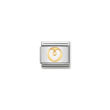 Load image into Gallery viewer, COMPOSABLE CLASSIC LINK 030279/01 WHITE HEART 18K GOLD AND ENAMEL

