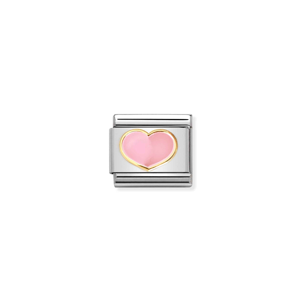 COMPOSABLE CLASSIC LINK 030283/21 PINK HEART IN GOLD