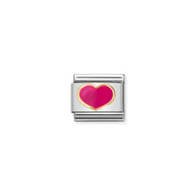 Load image into Gallery viewer, COMPOSABLE CLASSIC LINK 030283/24 FUCHSIA HEART IN GOLD
