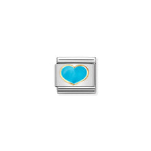 Load image into Gallery viewer, COMPOSABLE CLASSIC LINK 030283/25 TURQUOISE HEART IN GOLD
