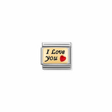 Load image into Gallery viewer, COMPOSABLE CLASSIC LINK 030284/55 I LOVE YOU IN GOLD &amp; RED ENAMEL
