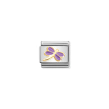 Load image into Gallery viewer, COMPOSABLE CLASSIC LINK 030285/55 LILAC DRAGONFLY IN GOLD
