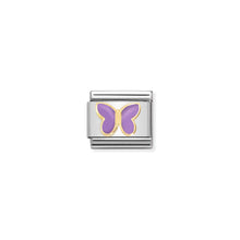 Load image into Gallery viewer, COMPOSABLE CLASSIC LINK 030285/60 LILAC BUTTERFLY IN GOLD
