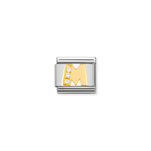Load image into Gallery viewer, COMPOSABLE CLASSIC LINK 030301/13 LETTER M IN 18K GOLD AND CZ
