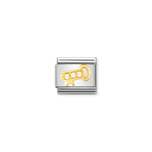 Load image into Gallery viewer, COMPOSABLE CLASSIC LINK 030307/11 KEY IN 18K GOLD AND CZ

