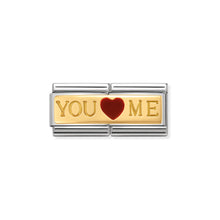 Load image into Gallery viewer, COMPOSABLE CLASSIC DOUBLE LINK 030720/01 YOU &amp; ME IN 18K GOLD &amp; ENAMEL
