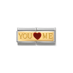 COMPOSABLE CLASSIC DOUBLE LINK 030720/01 YOU & ME IN 18K GOLD & ENAMEL