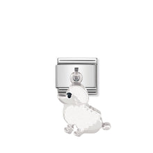 Load image into Gallery viewer, COMPOSABLE CLASSIC LINK 031700/09 WHITE POODLE CHARM IN SILVER AND ENAMEL
