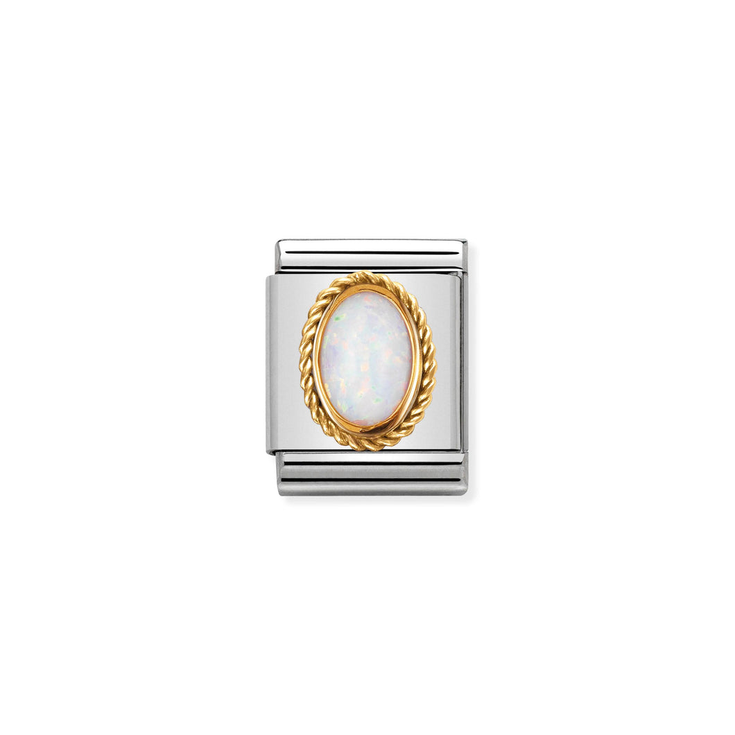 COMPOSABLE <STRONG>BIG LINK</STRONG> 032508/07 WHITE OPAL IN 18K GOLD