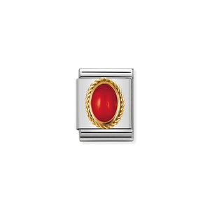 COMPOSABLE <STRONG>BIG LINK</STRONG> 032508/11 RED CORAL IN 18K GOLD