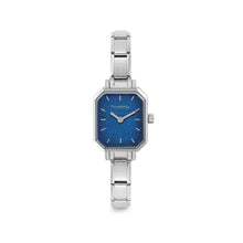 Load image into Gallery viewer, WATCH 076030/024 STAINLESS STEEL &amp; BLUE GLITTER RECTANGULAR DIAL
